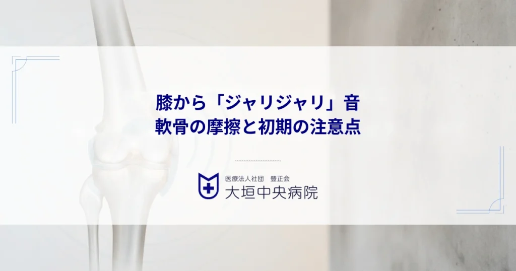 膝から「ジャリジャリ」音がするけど痛くない！軟骨の摩擦と初期の注意点