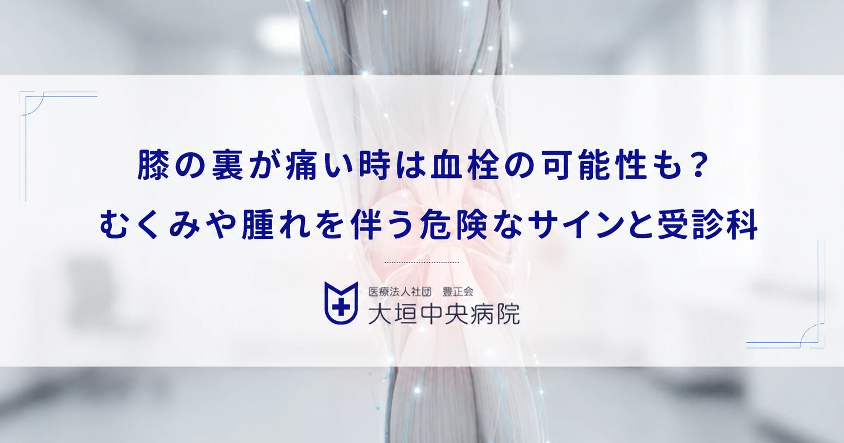 膝の裏が痛い時は血栓の可能性も？むくみや腫れを伴う危険なサインと受診科