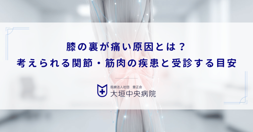 膝の裏が痛い原因とは？考えられる関節・筋肉の疾患と整形外科を受診する目安
