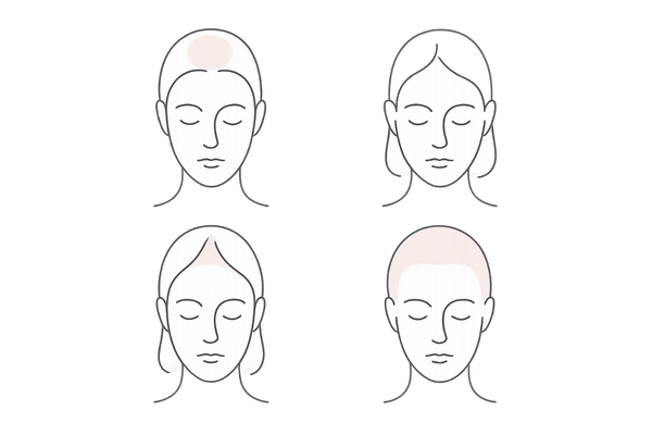 女性の薄毛のさまざまな症状イメージ