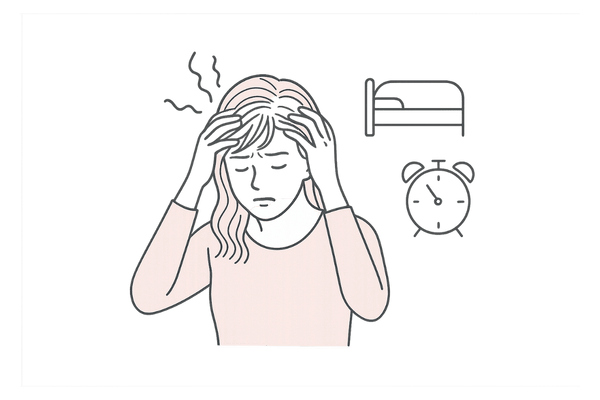 ストレスや睡眠不足が頭皮に与える影響のイメージ