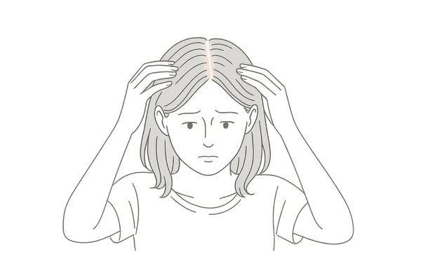 脱毛が気になる女性の頭部イラスト