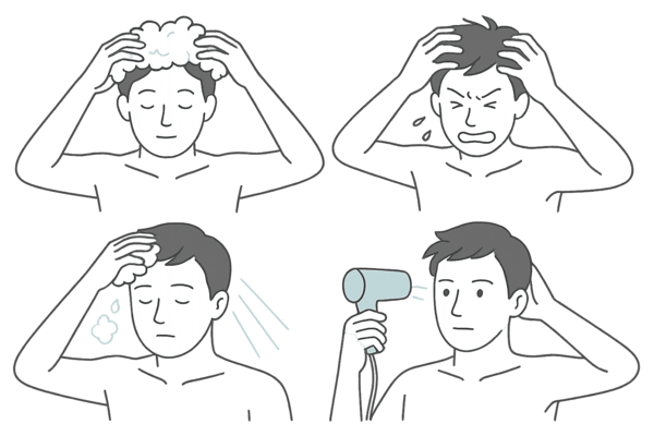 頭皮乾燥を招く可能性のあるヘアケア