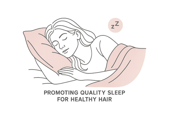 快眠をサポートする女性のシンプルイラスト
