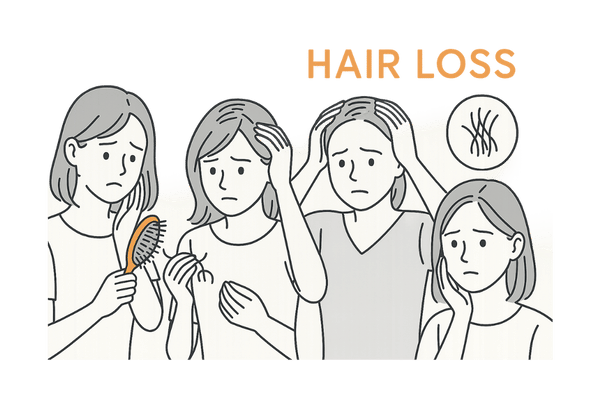 薄毛や抜け毛に悩む複数の女性