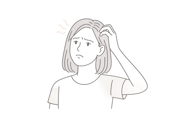 頭皮のかゆみを感じている女性