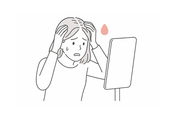 分け目や頭頂部の薄毛を気にする女性