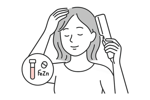 女性が頭皮をケアしている様子