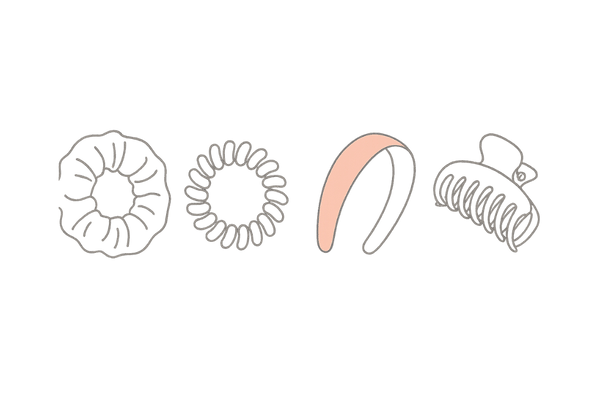 頭皮に優しいヘアアクセサリーのイラスト