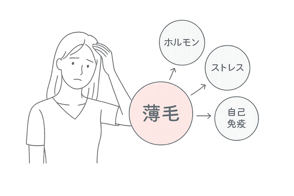 薄毛の分類方法を示すシンプルなチャート