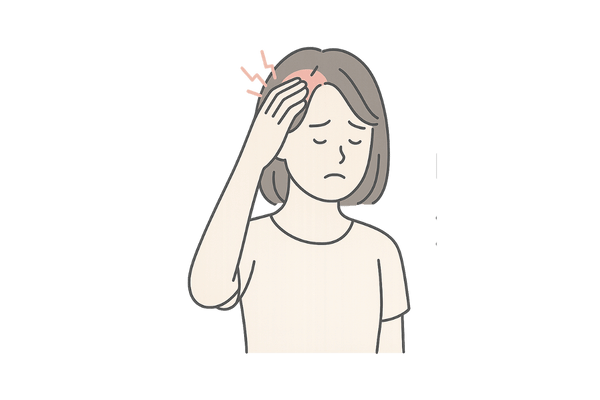 頭皮の赤みと炎症に悩む女性