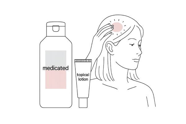 医薬品シャンプーのボトルと外用薬のチューブ