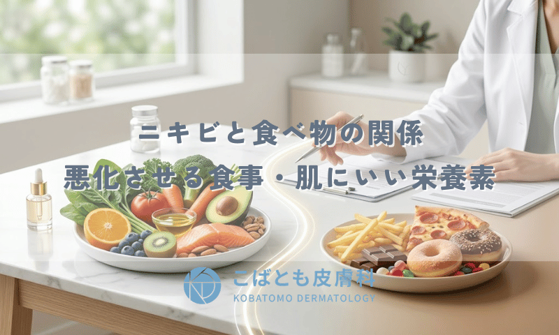 ニキビと食べ物の関係｜悪化させる食事・肌にいい栄養素を皮膚科医が解説
