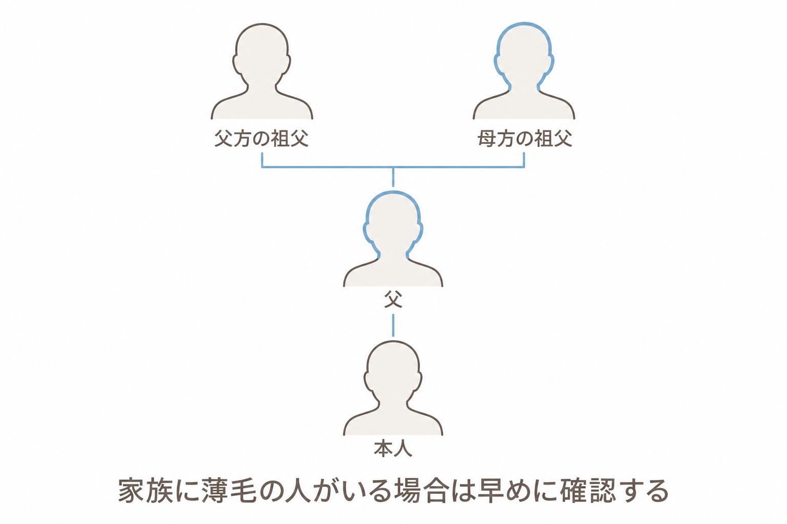 家族に薄毛の人がいる場合は早めに確認する